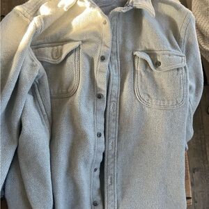 Outerknown Blanket Shirt Mens Size XL Long Sleeve Button Up Gray Thick